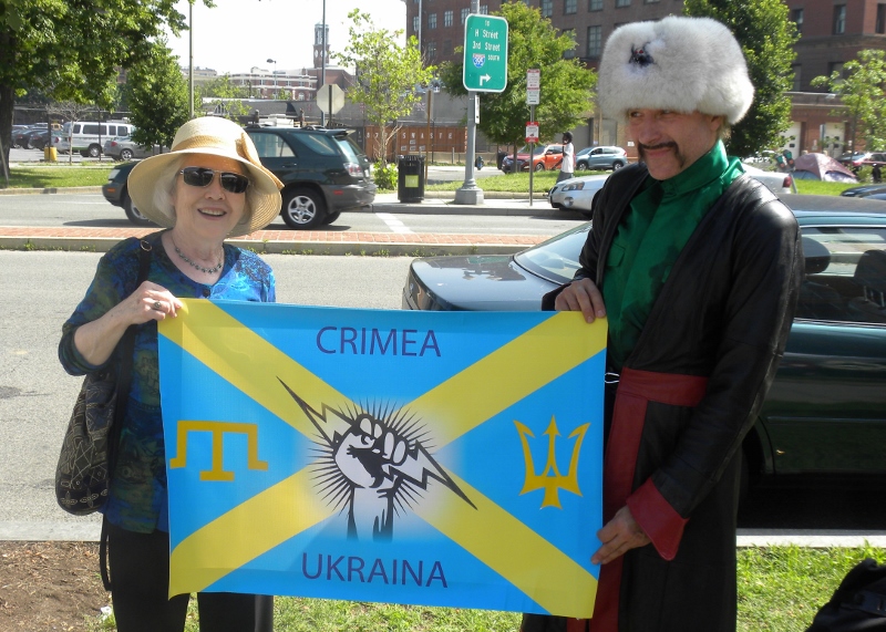 Cossack Banner displayed Victims of Communism Memorial