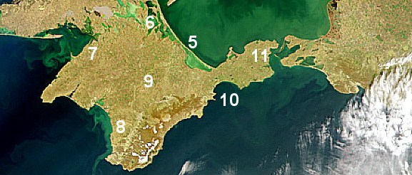 Map of Crimea, showing Arabat Spit