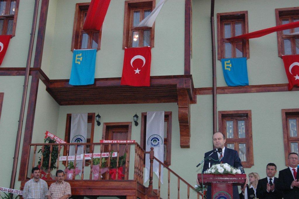 Governor of Eskisehir speaking at the opening of Crimean Tatar Culture Center, Eskisehir, Turkey